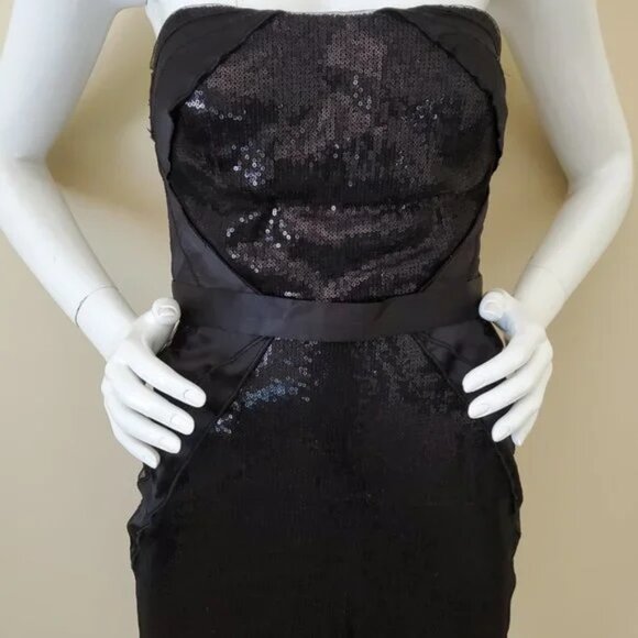 Feriani Couture Vintage Black Strapless Sequins Cocktail Dress SZ 4 - Picture 8 of 9